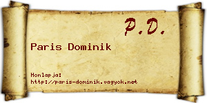 Paris Dominik névjegykártya